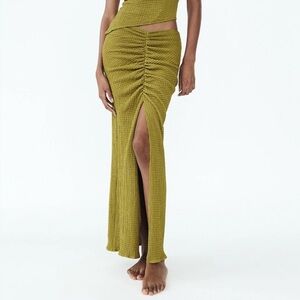 NWT ZARA Olive Green Maxi Skirt